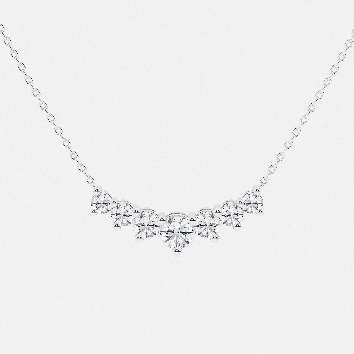 Additional Image 1 for  1 ctw Round Lab Grown Diamond Seven Stone Demi Eternity Necklace