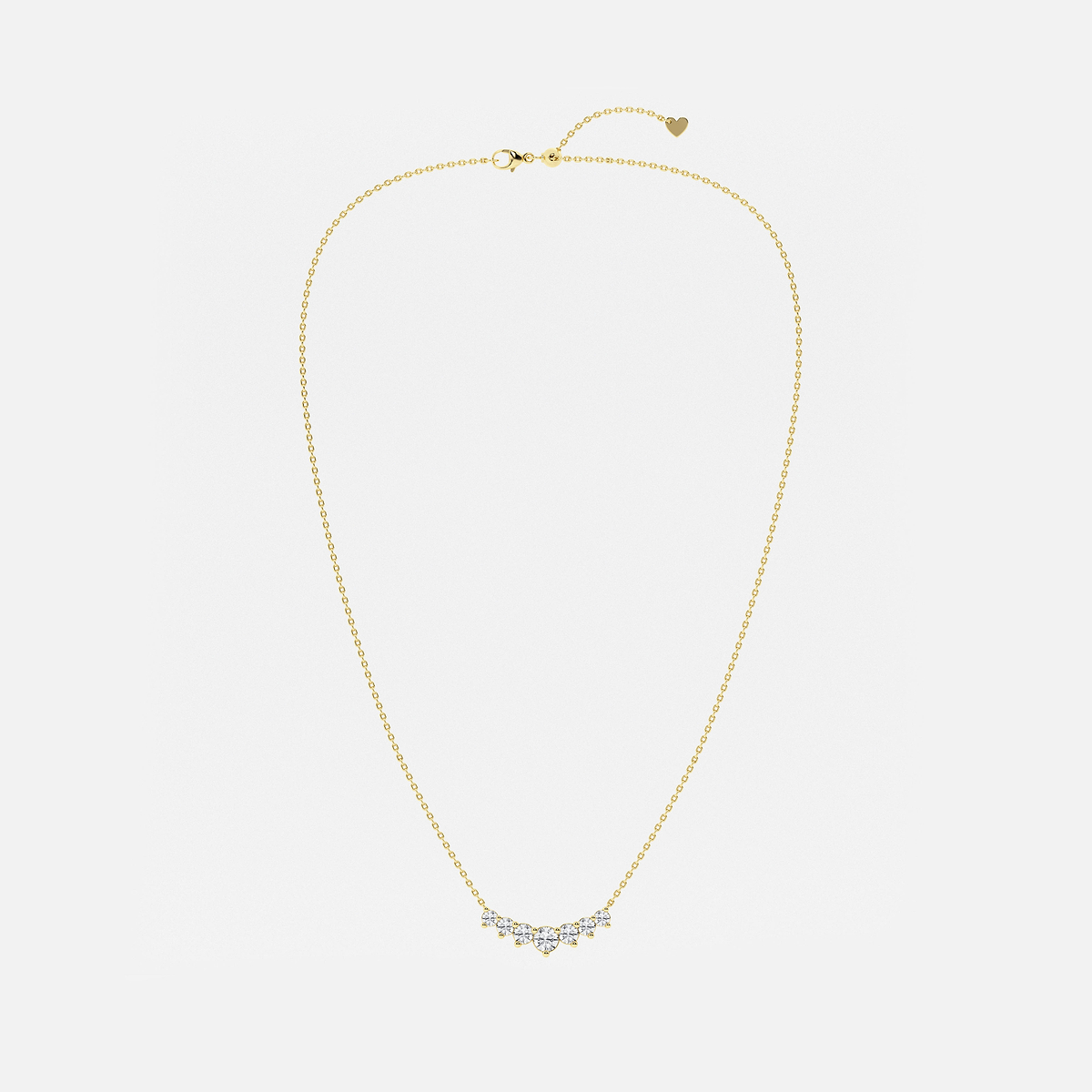 Additional Image 3 for  1 ctw Round Lab Grown Diamond Seven Stone Demi Eternity Necklace