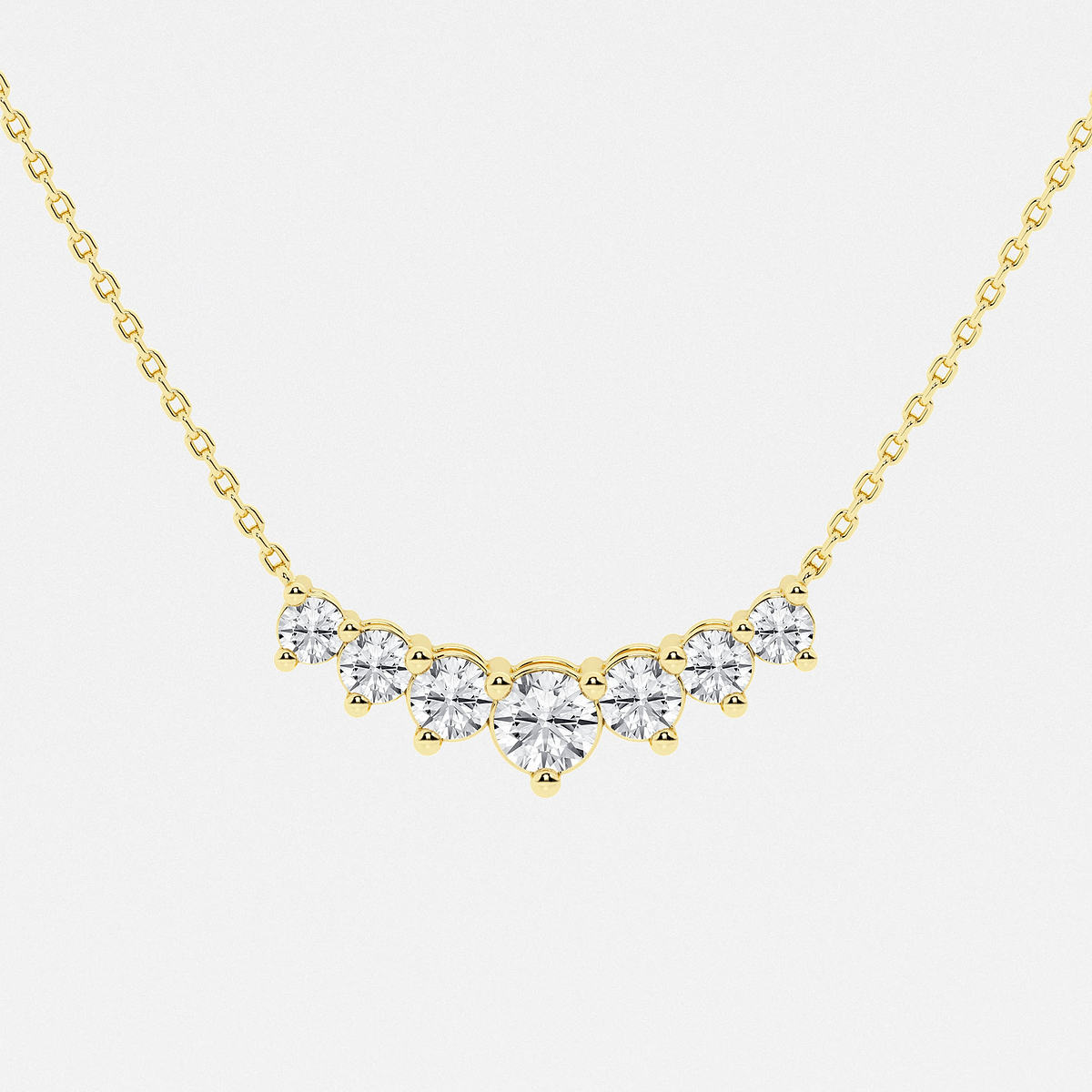 Additional Image 1 for  1 ctw Round Lab Grown Diamond Seven Stone Demi Eternity Necklace