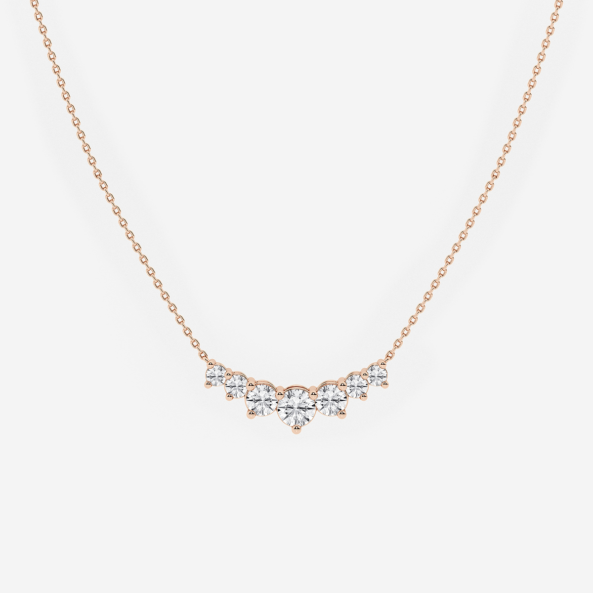 1 1/2 ctw Round Lab Grown Diamond Seven Stone Demi Eternity Necklace