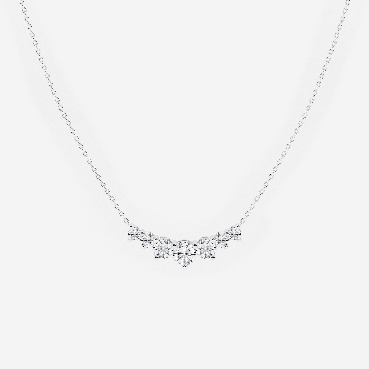 1 1/2 ctw Round Lab Grown Diamond Seven Stone Demi Eternity Necklace