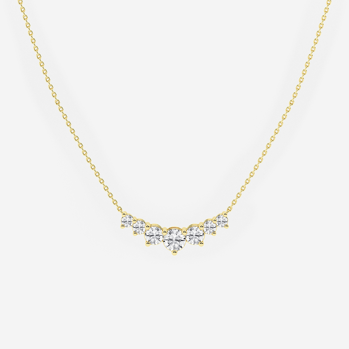 1 1/2 ctw Round Lab Grown Diamond Seven Stone Demi Eternity Necklace