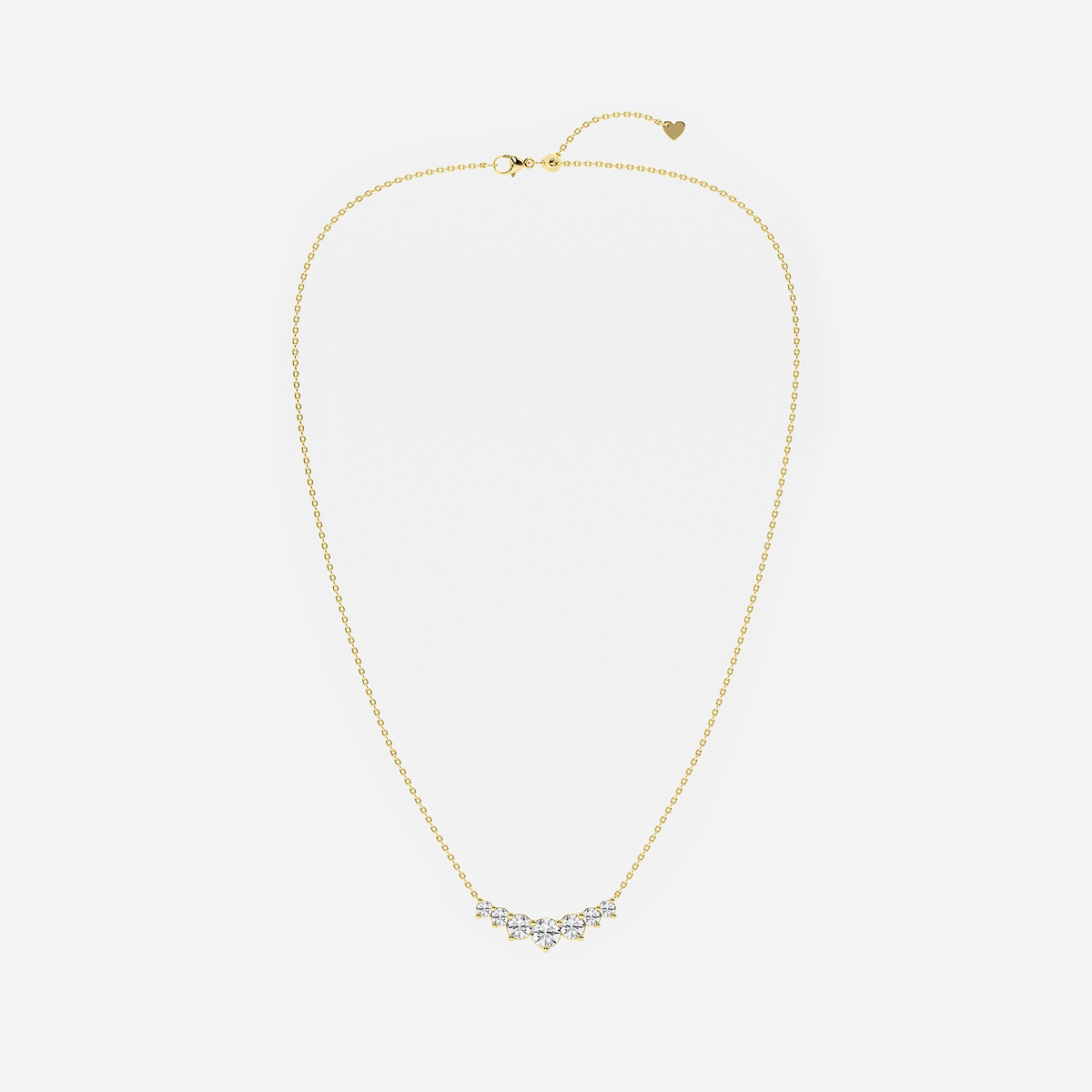 Additional Image 3 for  1 1/2 ctw Round Lab Grown Diamond Seven Stone Demi Eternity Necklace