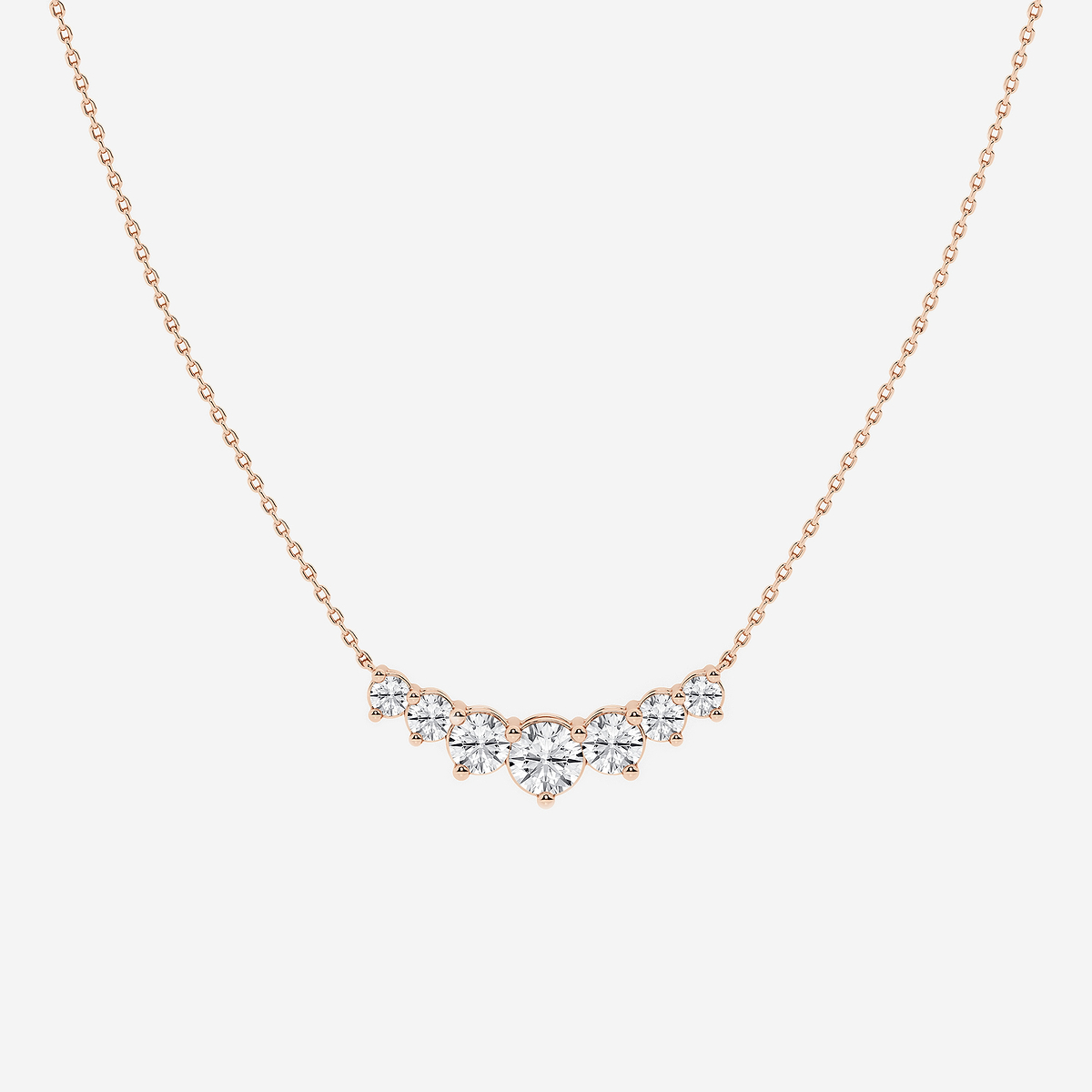 2 ctw Round Lab Grown Diamond Seven Stone Demi Eternity Necklace