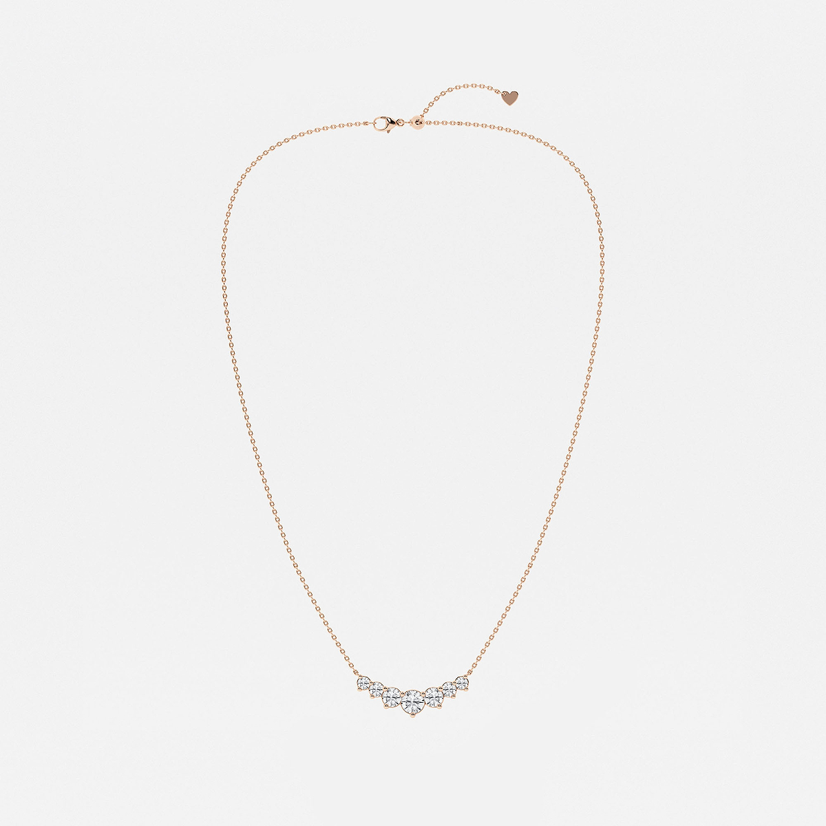 Additional Image 3 for  2 ctw Round Lab Grown Diamond Seven Stone Demi Eternity Necklace