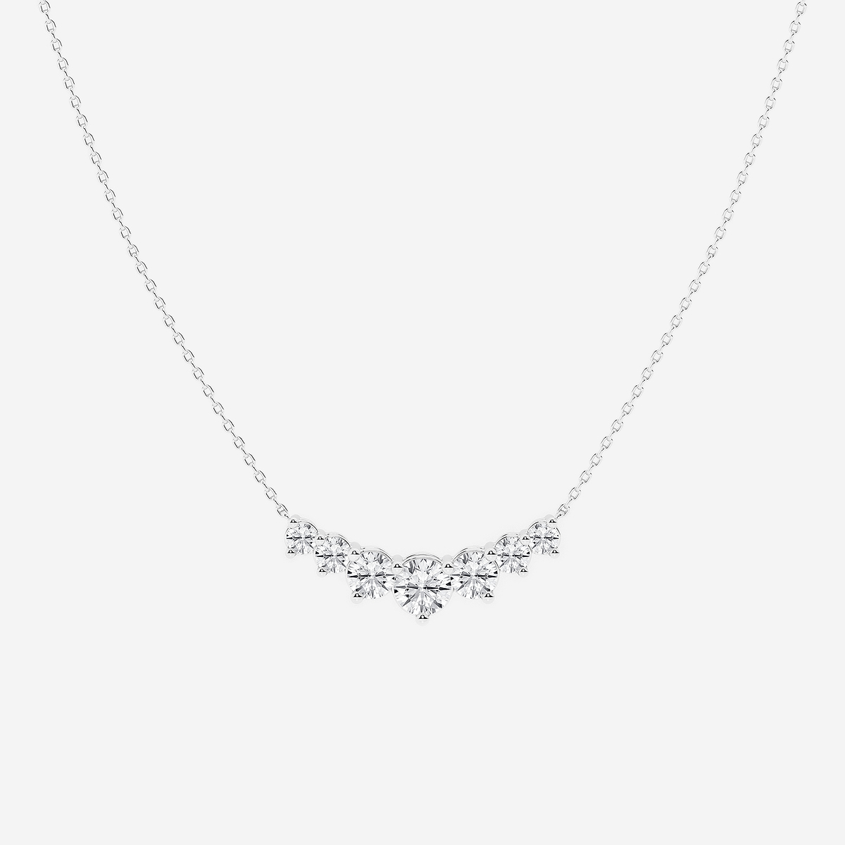 2 ctw Round Lab Grown Diamond Seven Stone Demi Eternity Necklace