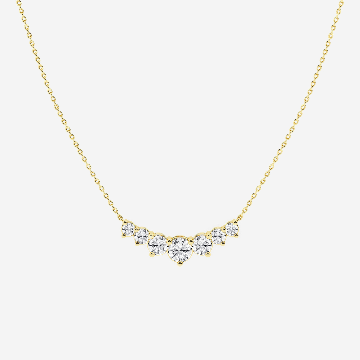 2 ctw Round Lab Grown Diamond Seven Stone Demi Eternity Necklace