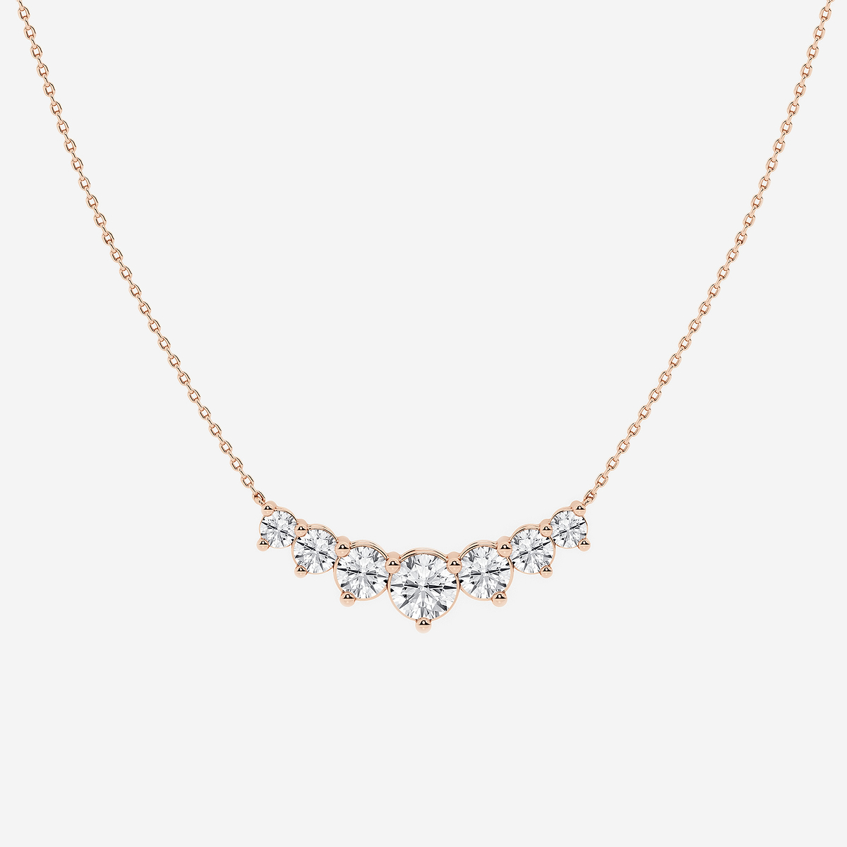 3 ctw Round Lab Grown Diamond Seven Stone Demi Eternity Necklace