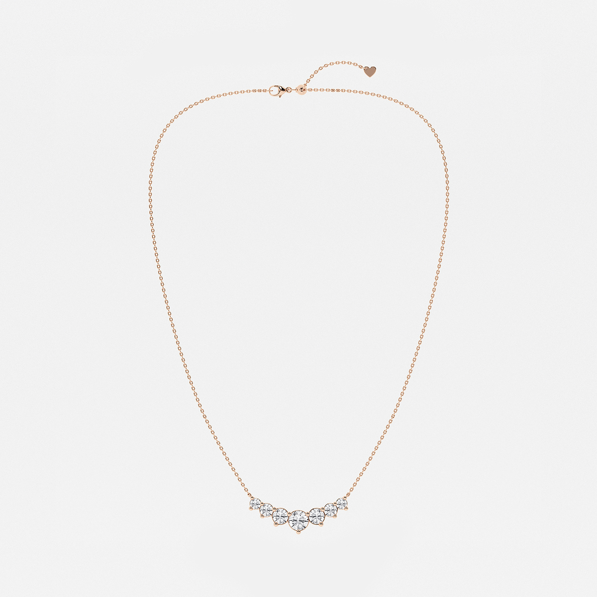 Additional Image 3 for  3 ctw Round Lab Grown Diamond Seven Stone Demi Eternity Necklace