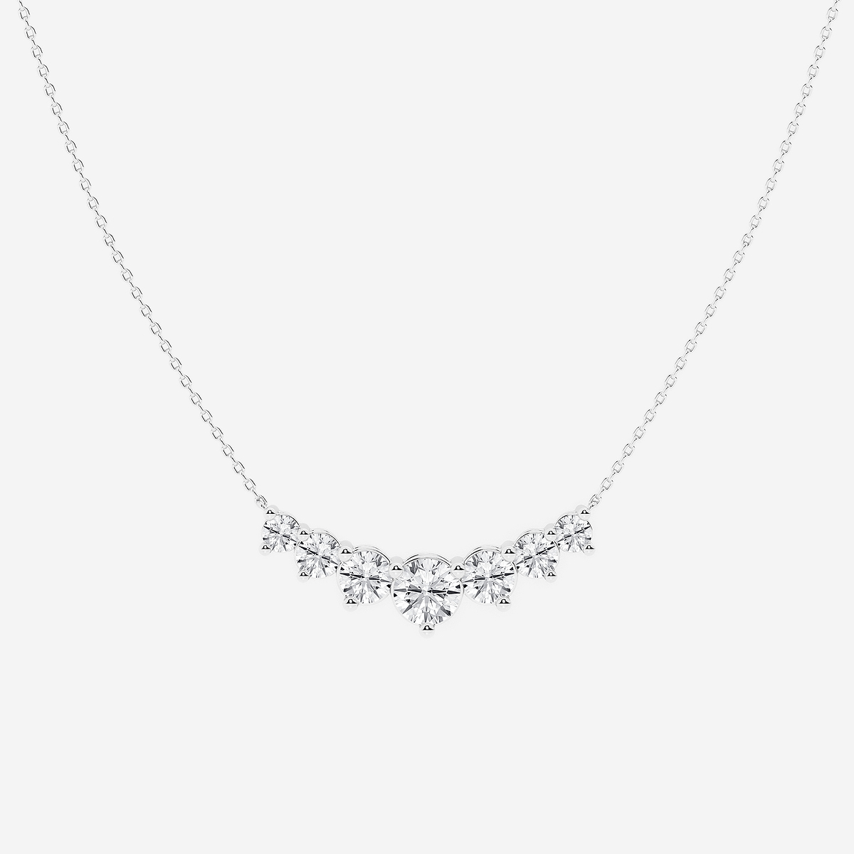 3 ctw Round Lab Grown Diamond Seven Stone Demi Eternity Necklace