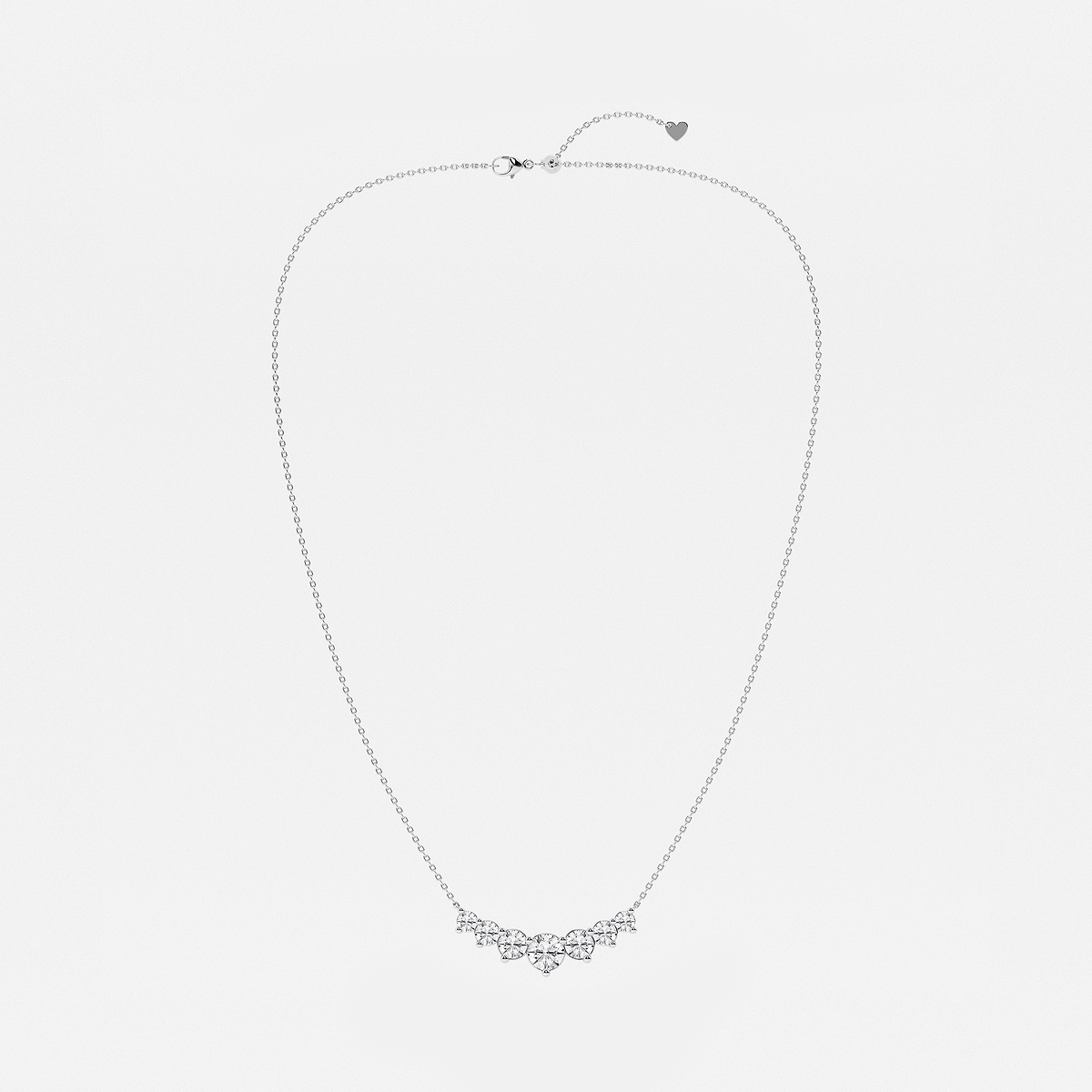 Additional Image 3 for  3 ctw Round Lab Grown Diamond Seven Stone Demi Eternity Necklace