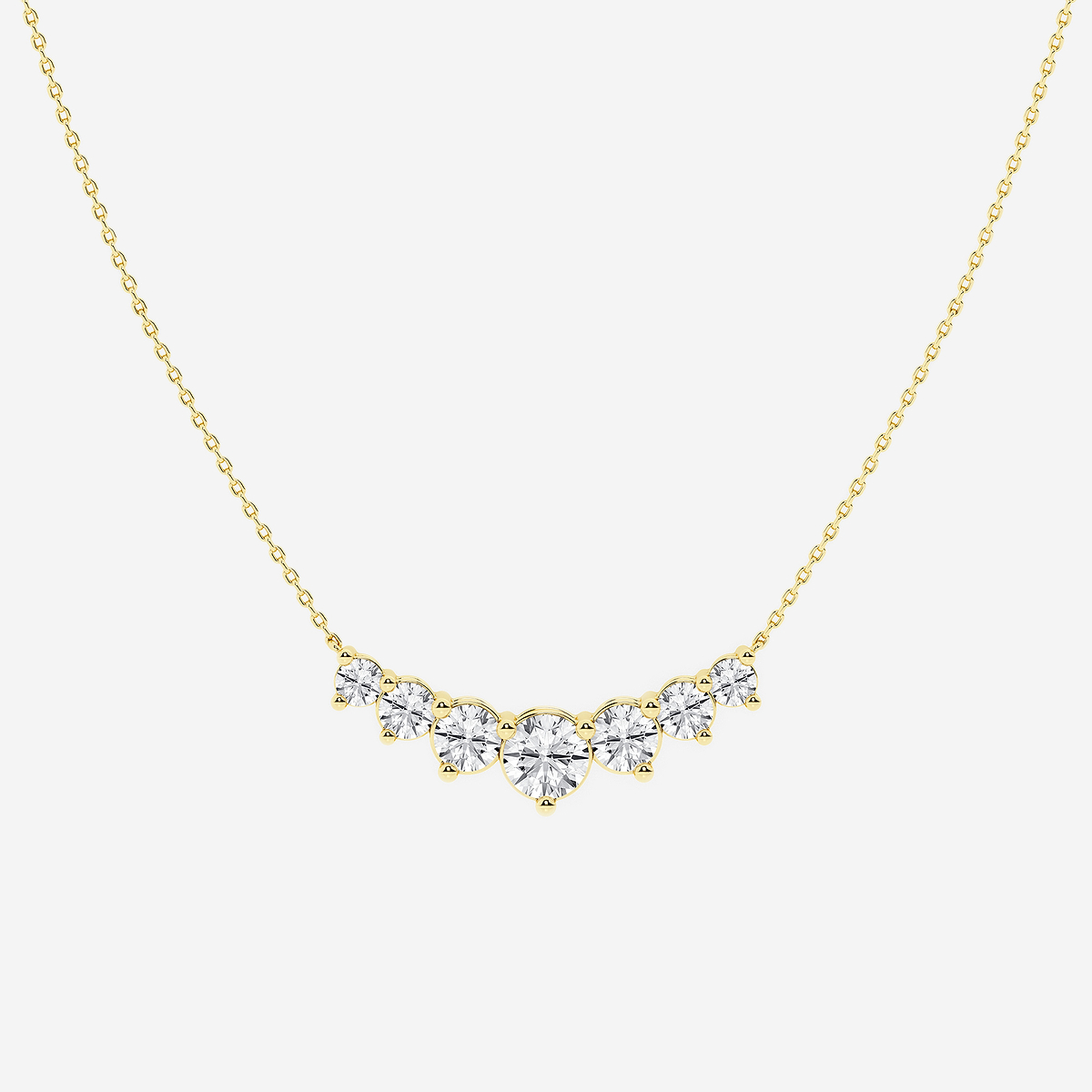 3 ctw Round Lab Grown Diamond Seven Stone Demi Eternity Necklace