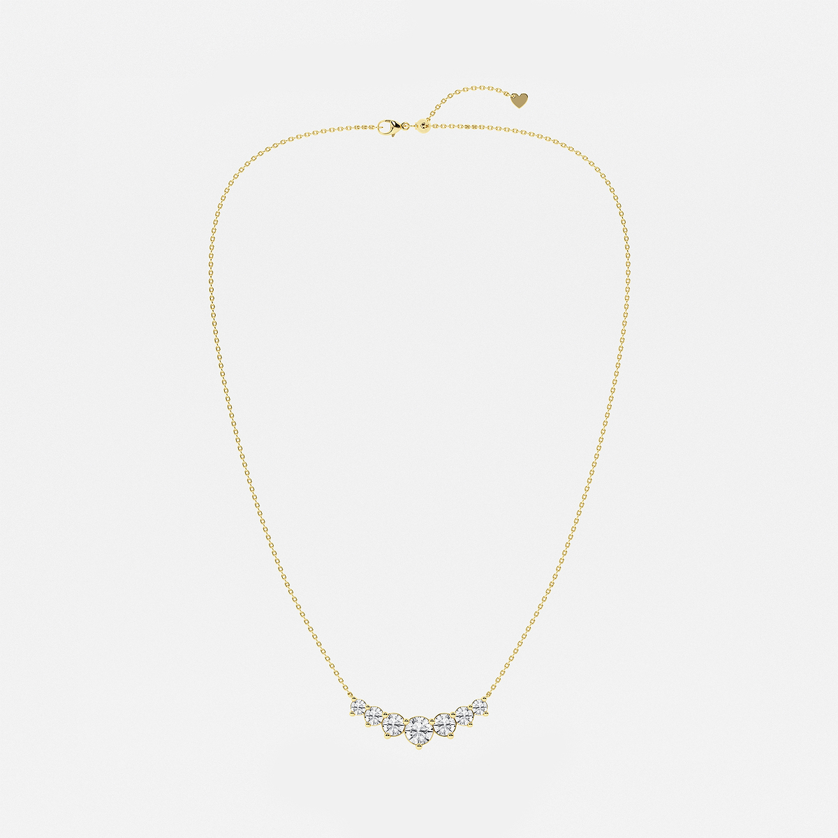 Additional Image 3 for  3 ctw Round Lab Grown Diamond Seven Stone Demi Eternity Necklace
