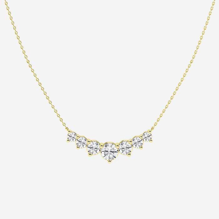Seven Stone Demi Eternity Round Fashion Necklace