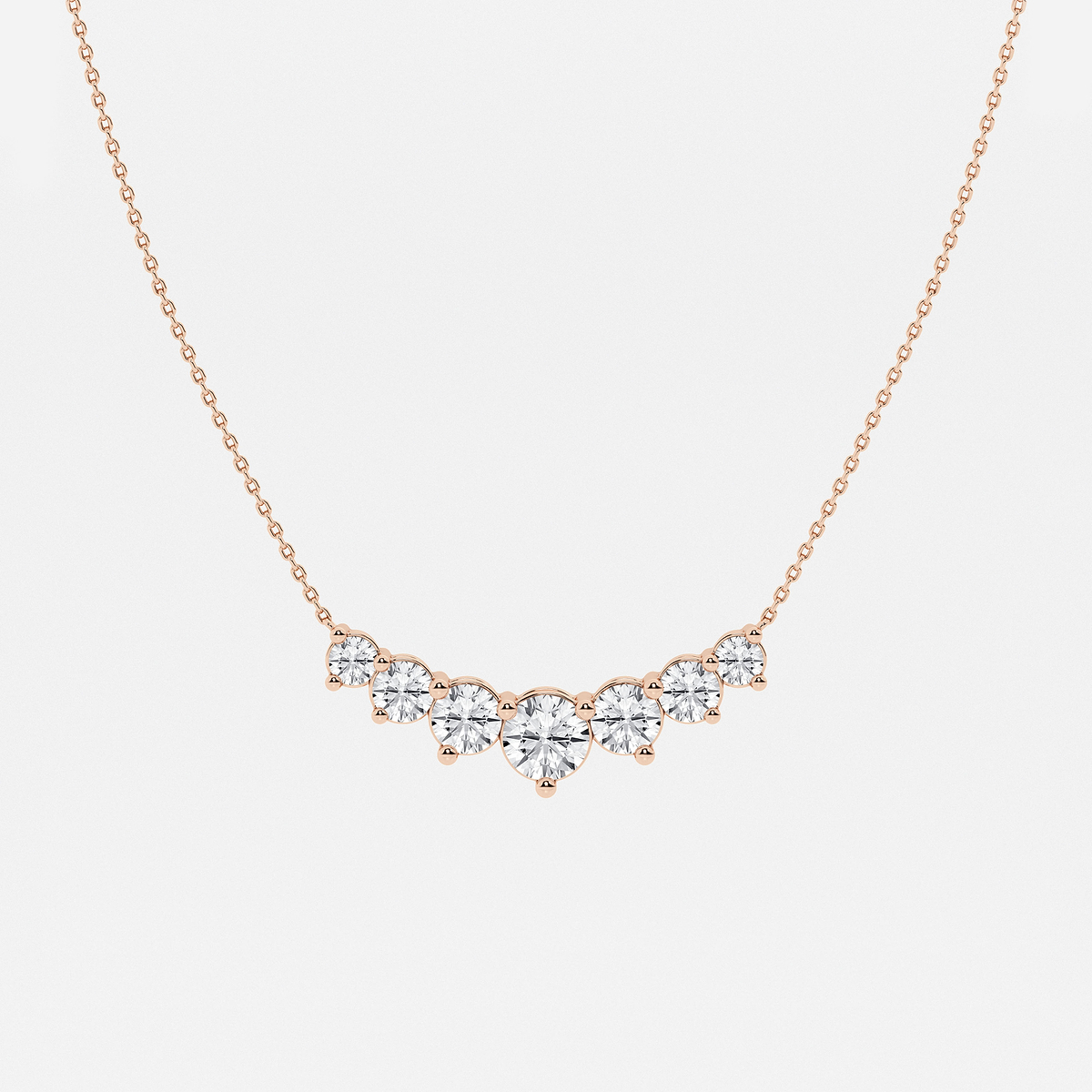 4 ctw Round Lab Grown Diamond Seven Stone Demi Eternity Necklace