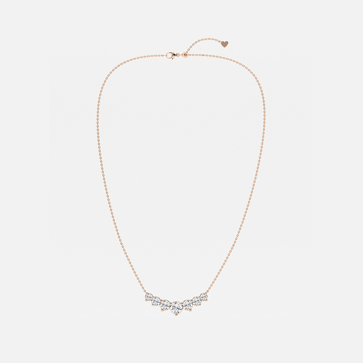 Additional Image 3 for  4 ctw Round Lab Grown Diamond Seven Stone Demi Eternity Necklace