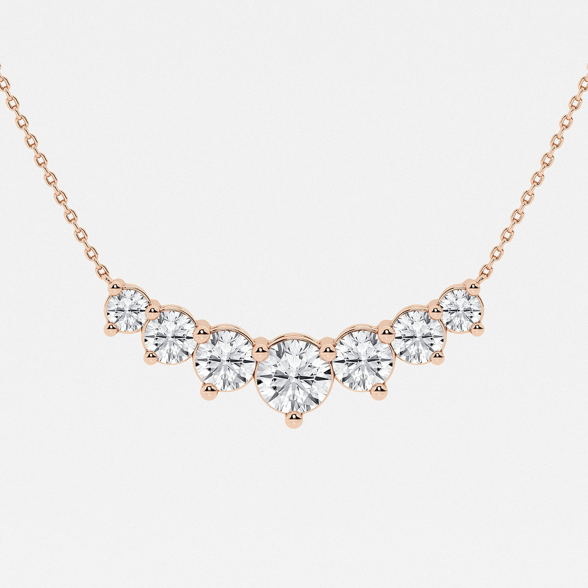 Additional Image 1 for  4 ctw Round Lab Grown Diamond Seven Stone Demi Eternity Necklace
