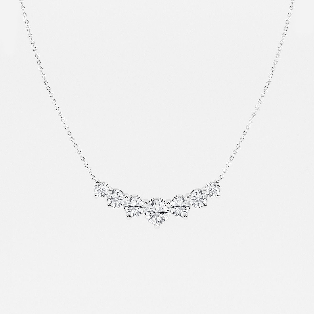 4 ctw Round Lab Grown Diamond Seven Stone Demi Eternity Necklace