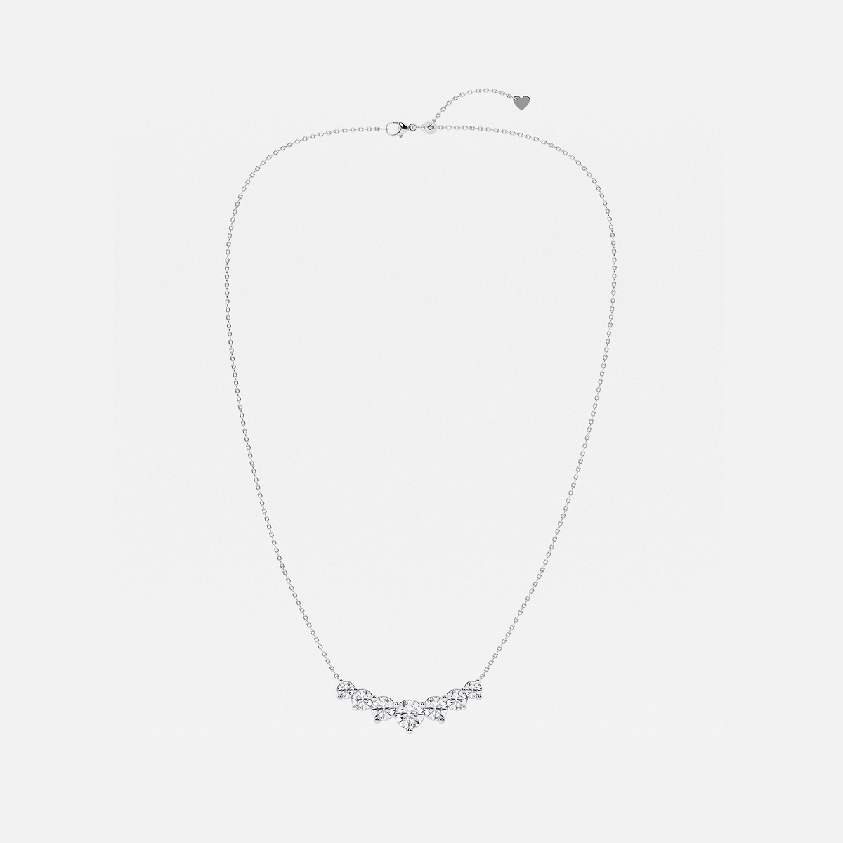 Additional Image 3 for  4 ctw Round Lab Grown Diamond Seven Stone Demi Eternity Necklace