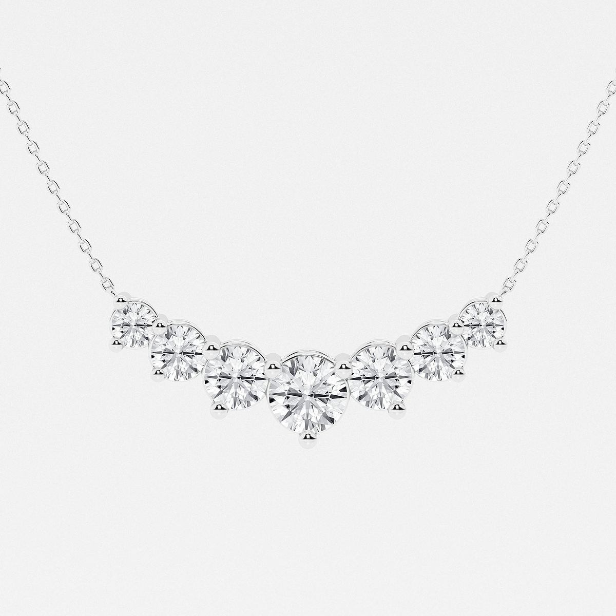 Additional Image 1 for  4 ctw Round Lab Grown Diamond Seven Stone Demi Eternity Necklace
