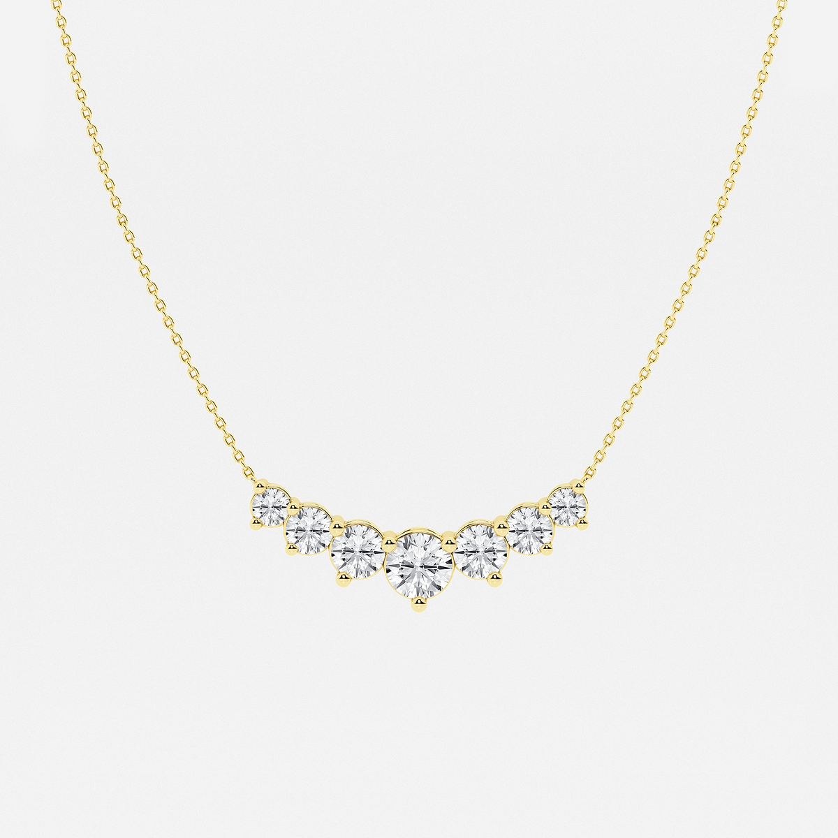 4 ctw Round Lab Grown Diamond Seven Stone Demi Eternity Necklace