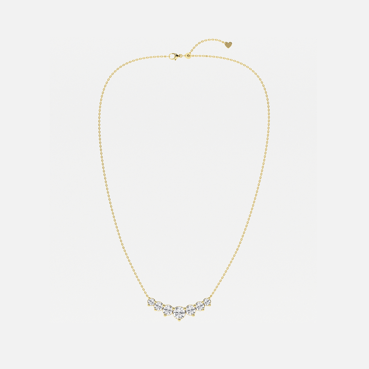 Additional Image 3 for  4 ctw Round Lab Grown Diamond Seven Stone Demi Eternity Necklace