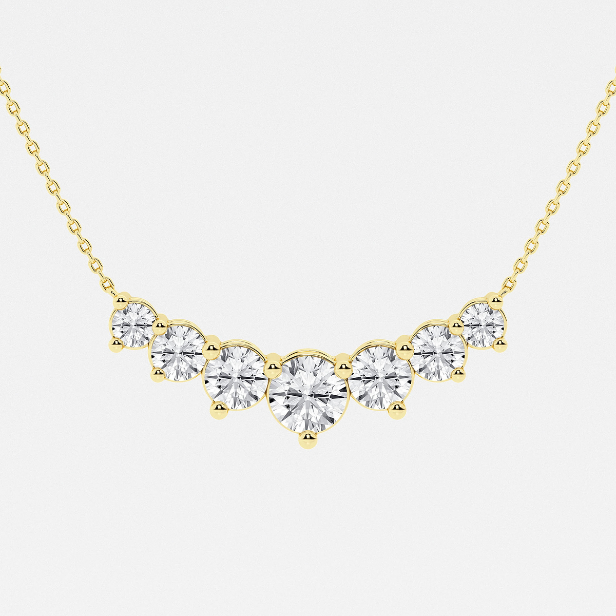 Additional Image 1 for  4 ctw Round Lab Grown Diamond Seven Stone Demi Eternity Necklace