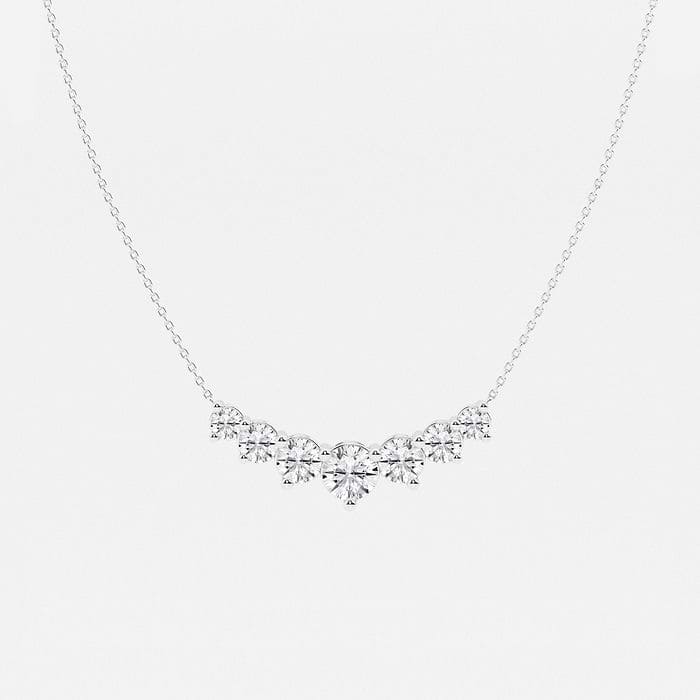 Seven Stone Demi Eternity Round Fashion Necklace