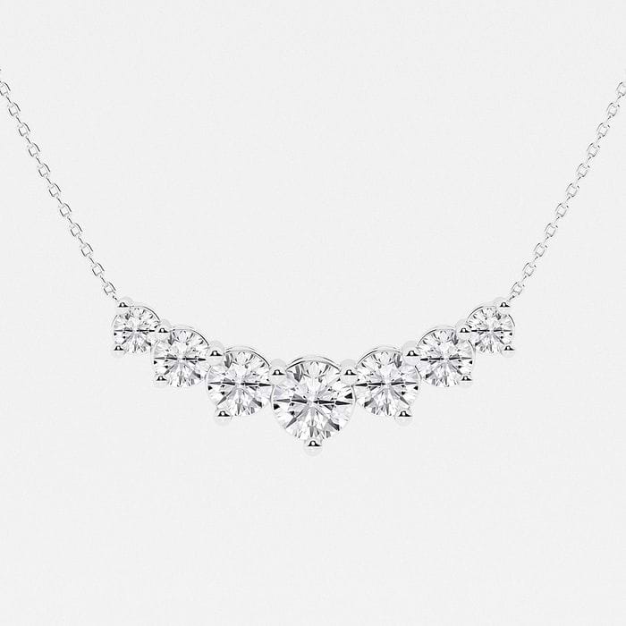 Seven Stone Demi Eternity Round Fashion Necklace