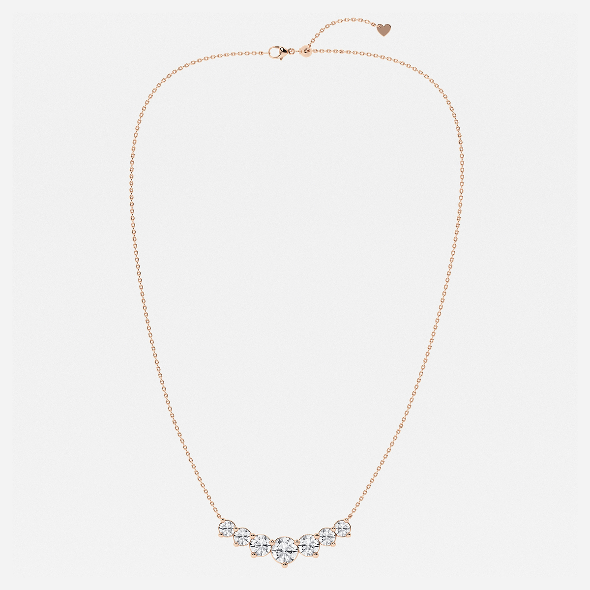 Additional Image 3 for  5 ctw Round Lab Grown Diamond Seven Stone Demi Eternity Necklace