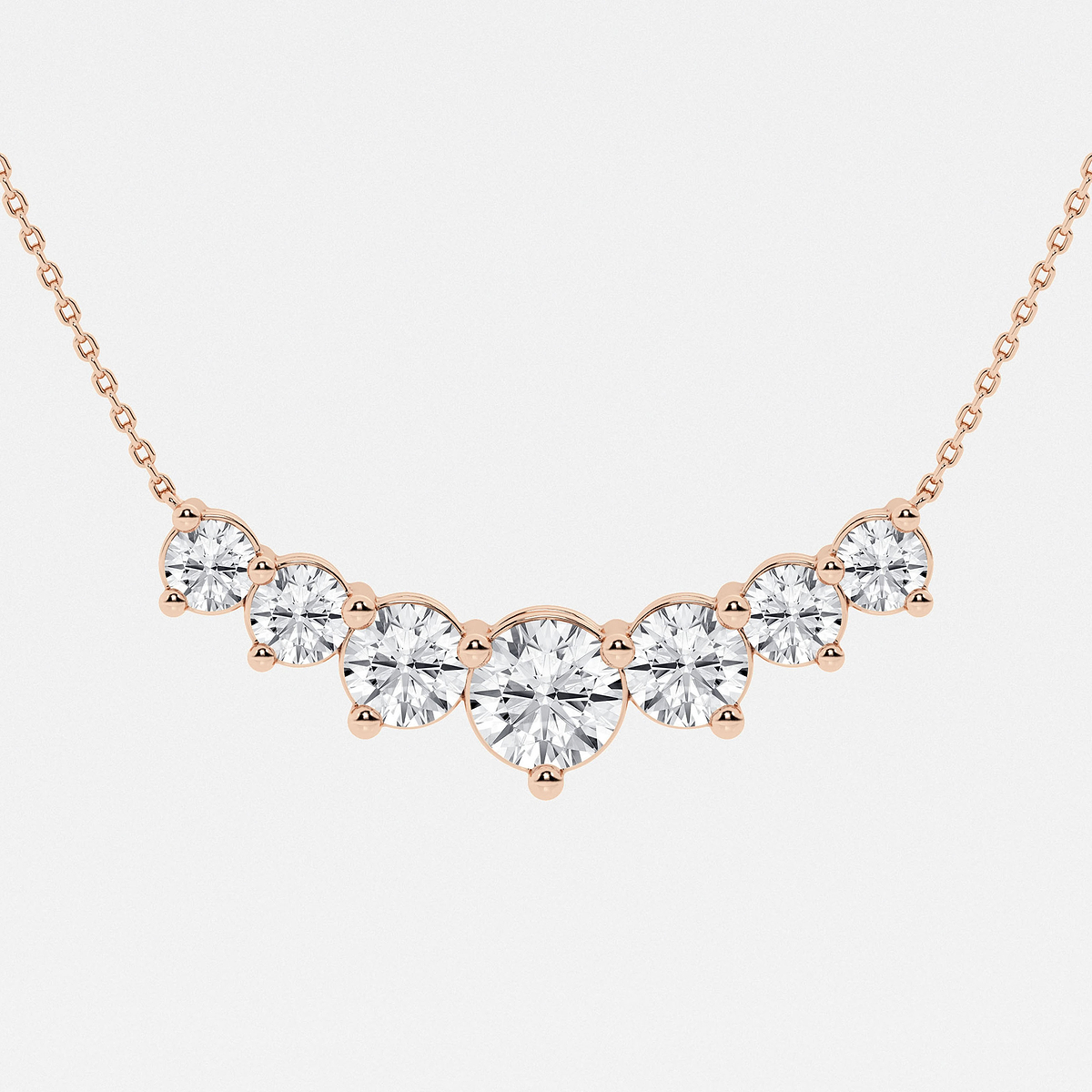 Additional Image 1 for  5 ctw Round Lab Grown Diamond Seven Stone Demi Eternity Necklace