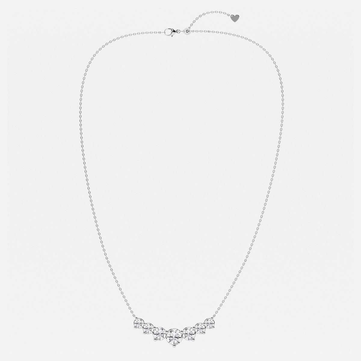 Additional Image 3 for  5 ctw Round Lab Grown Diamond Seven Stone Demi Eternity Necklace