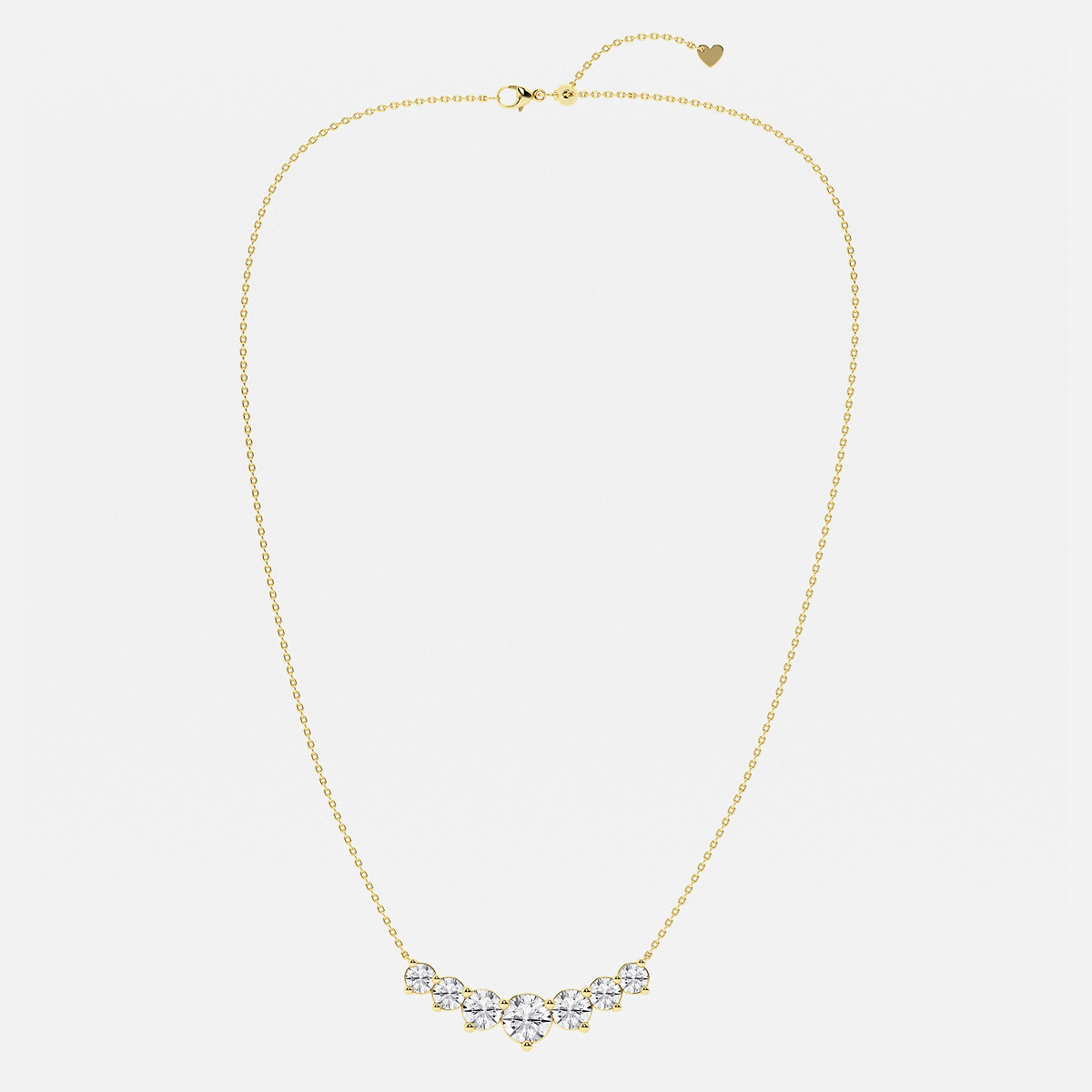 Additional Image 3 for  5 ctw Round Lab Grown Diamond Seven Stone Demi Eternity Necklace