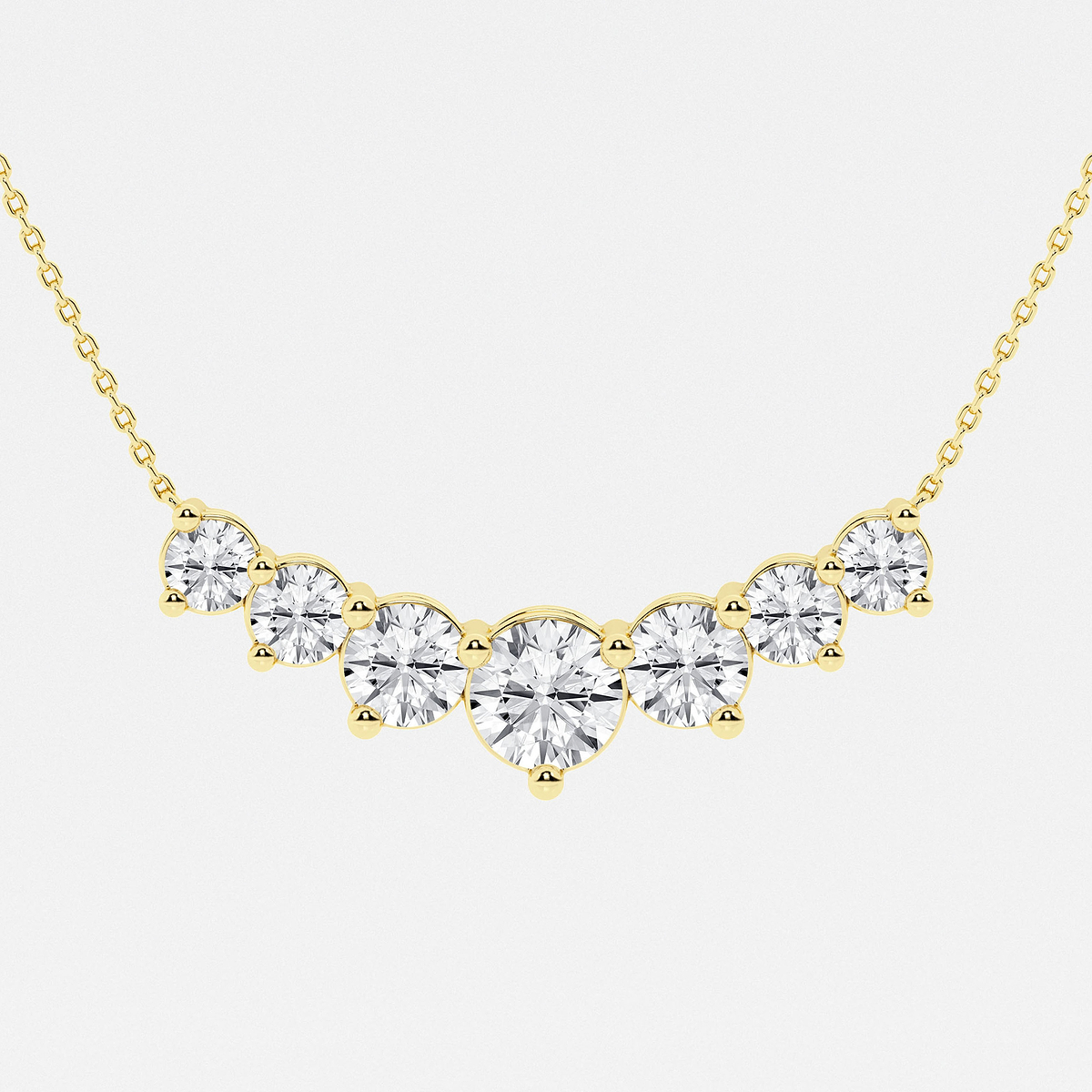 Additional Image 1 for  5 ctw Round Lab Grown Diamond Seven Stone Demi Eternity Necklace