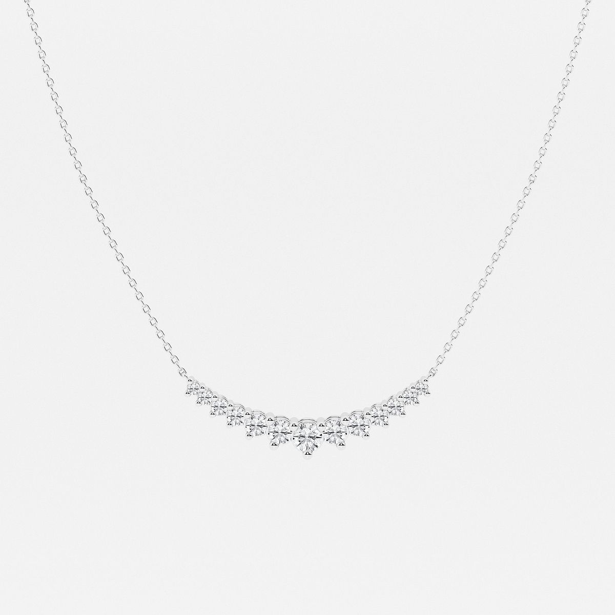 1 ctw Round Lab Grown Diamond Thirteen Stone Demi Eternity Fashion Necklace