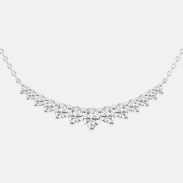 1 ctw Round Lab Grown Diamond Thirteen Stone Demi Eternity Fashion Necklace