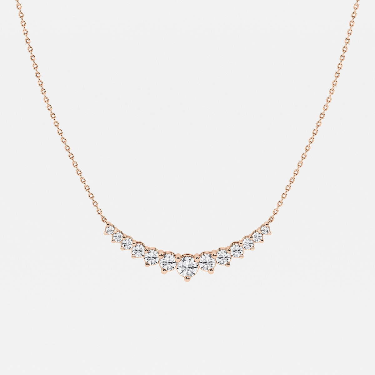 1 1/2 ctw Round Lab Grown Diamond Thirteen Stone Demi Eternity Necklace