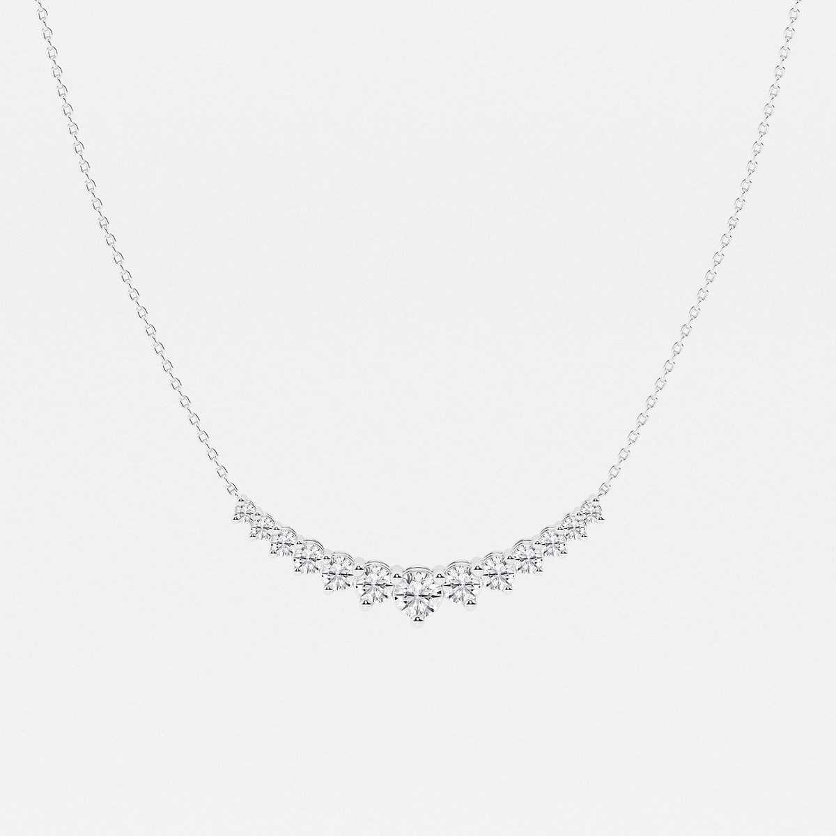 1 1/2 ctw Round Lab Grown Diamond Thirteen Stone Demi Eternity Necklace