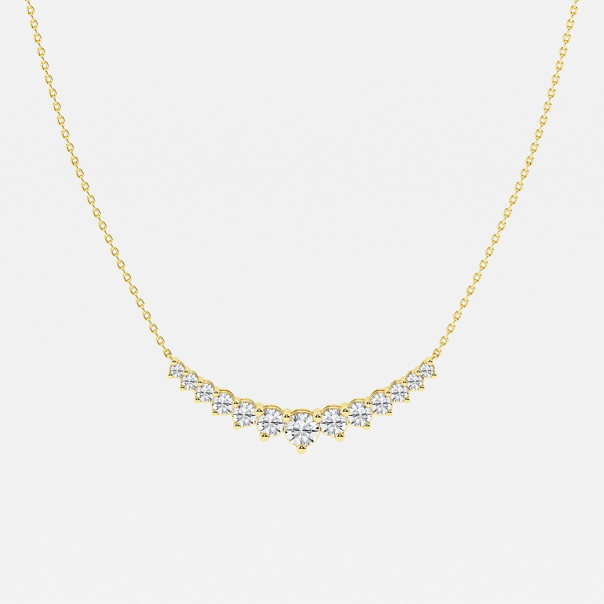 1 1/2 ctw Round Lab Grown Diamond Thirteen Stone Demi Eternity Necklace