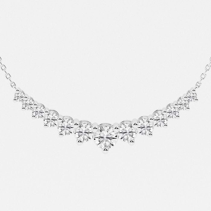 1 1/2 ctw Round Lab Grown Diamond Thirteen Stone Demi Eternity Fashion Necklace