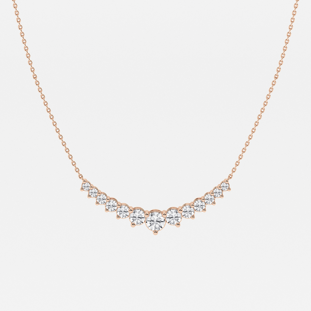 2 ctw Round Lab Grown Diamond Thirteen Stone Demi Eternity Necklace