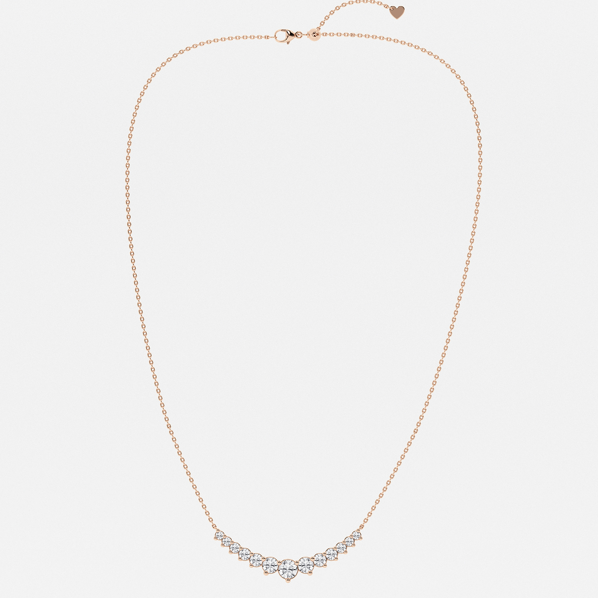 Additional Image 2 for  2 ctw Round Lab Grown Diamond Thirteen Stone Demi Eternity Necklace