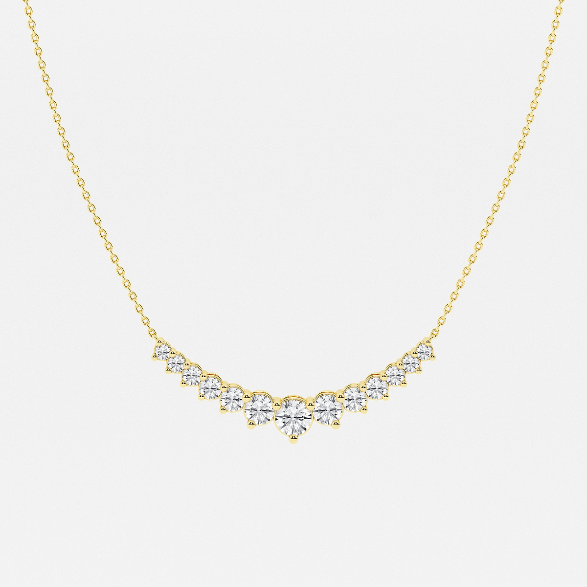 2 ctw Round Lab Grown Diamond Thirteen Stone Demi Eternity Necklace