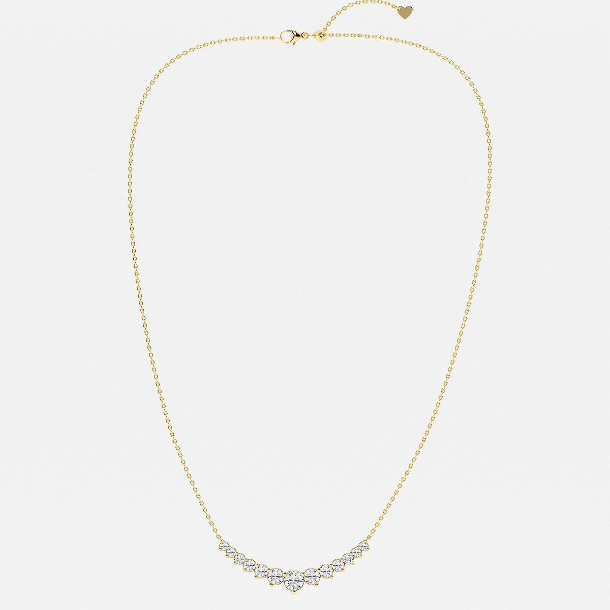 Additional Image 2 for  5 ctw Round Lab Grown Diamond Thirteen Stone Demi Eternity Necklace