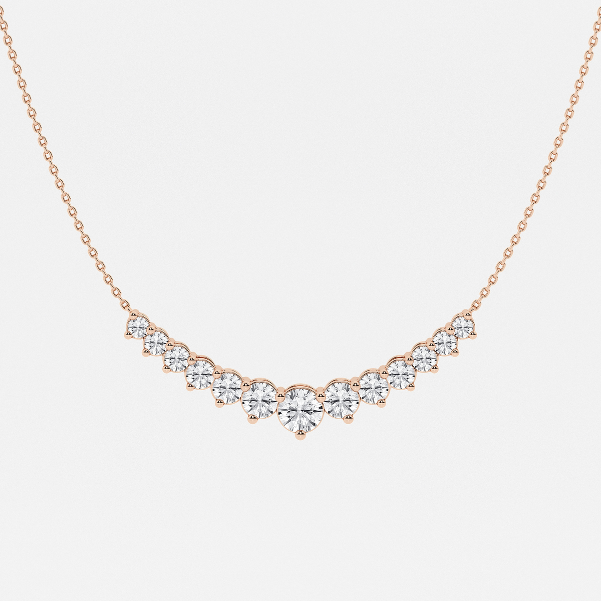 3 ctw Round Lab Grown Diamond Thirteen Stone Demi Eternity Necklace
