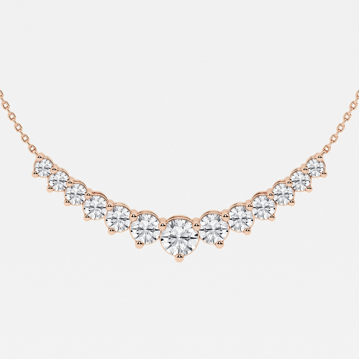 Additional Image 1 for  3 ctw Round Lab Grown Diamond Thirteen Stone Demi Eternity Necklace