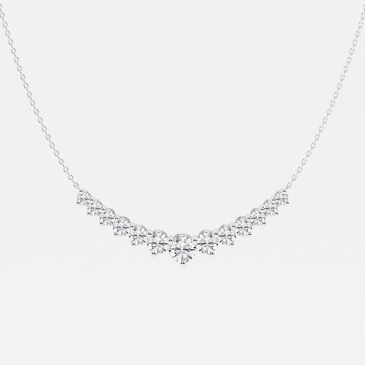 3 ctw Round Lab Grown Diamond Thirteen Stone Demi Eternity Necklace