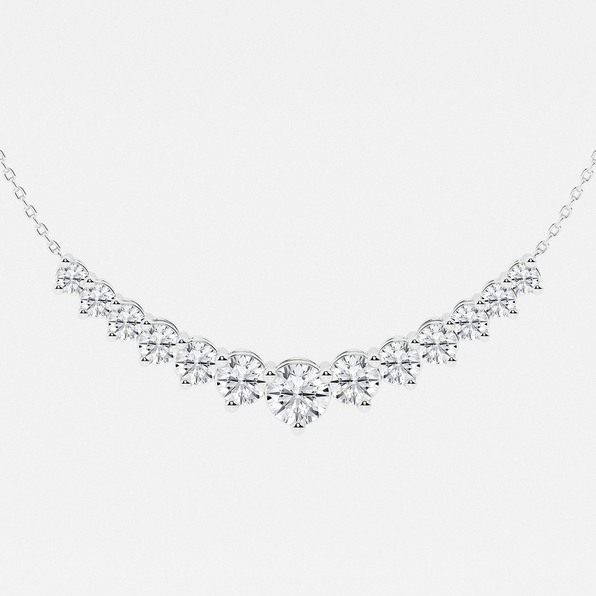 Additional Image 1 for  3 ctw Round Lab Grown Diamond Thirteen Stone Demi Eternity Necklace