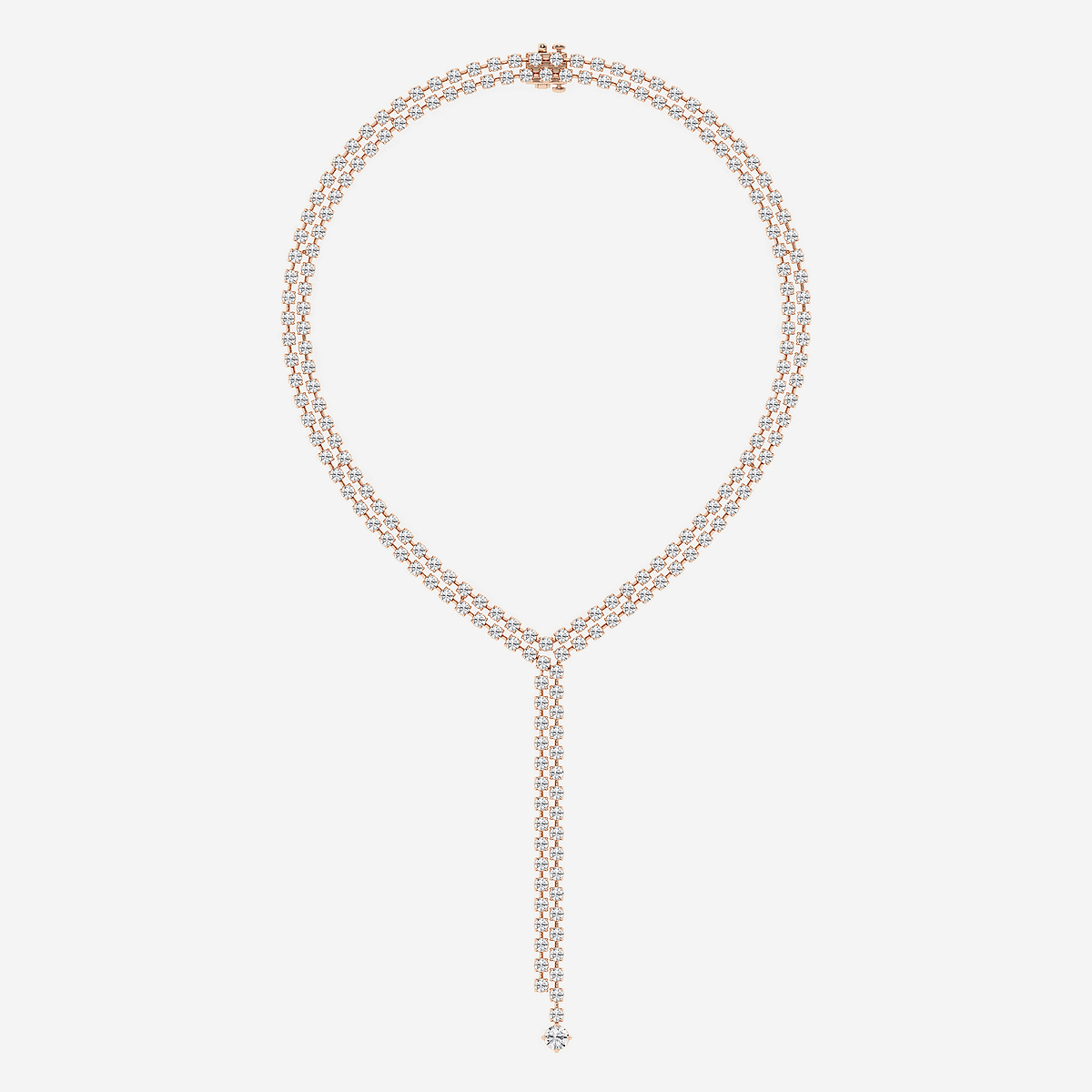 Additional Image 3 for  25 ctw Round Lab Grown Diamond Double Row Lariat Necklace