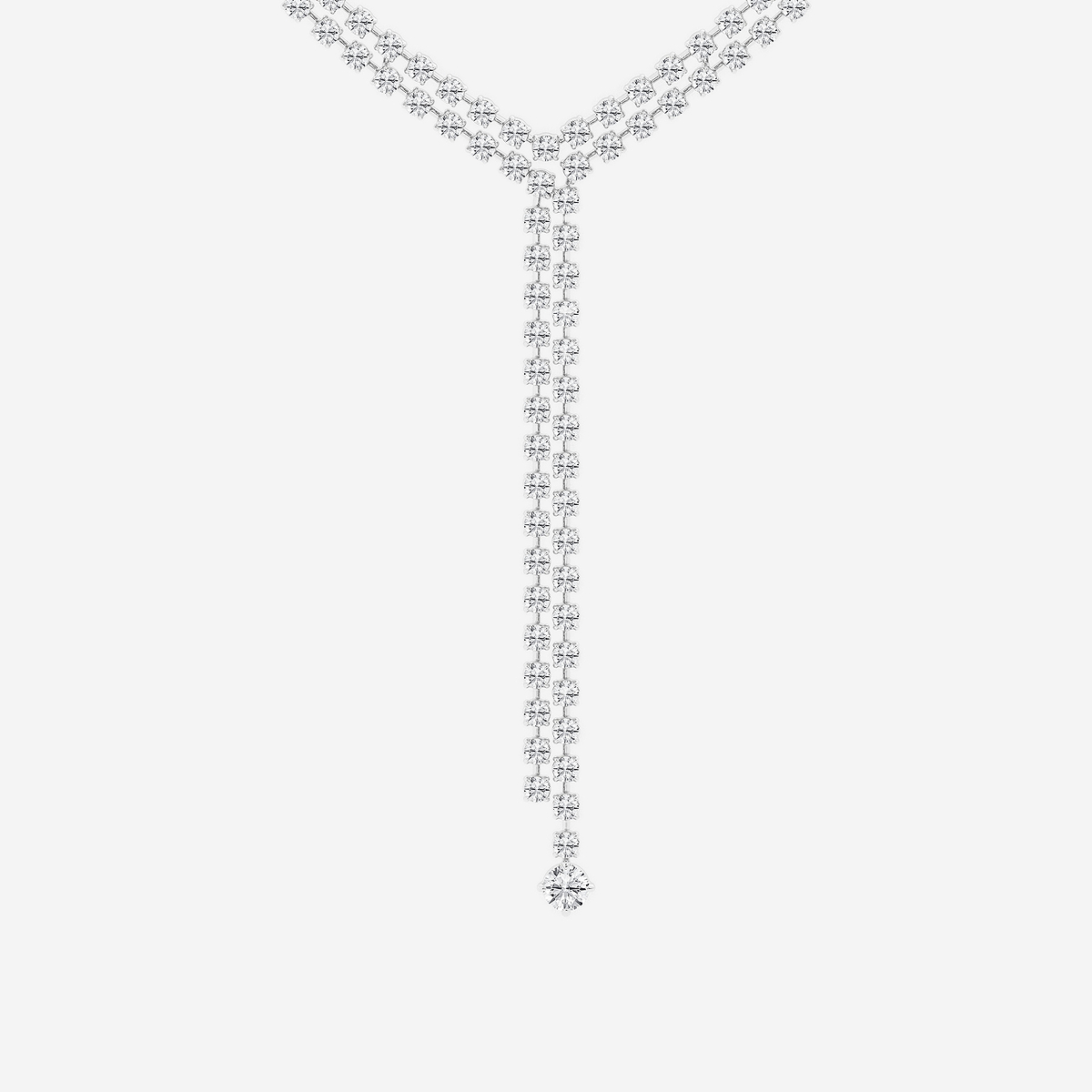 25 ctw Round Lab Grown Diamond Double Row Lariat Necklace